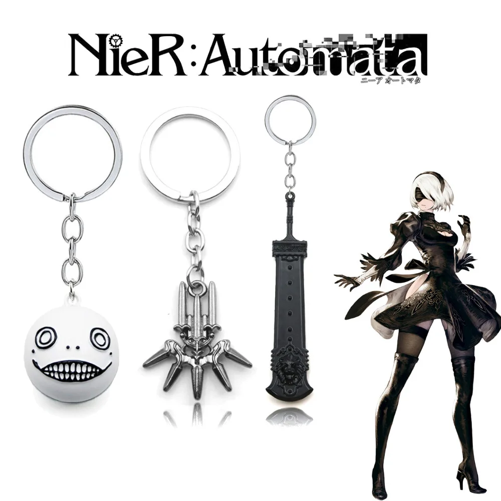 Game NieR:Automata Keychains 2B YoRHa Weapon White Promise Emir ...