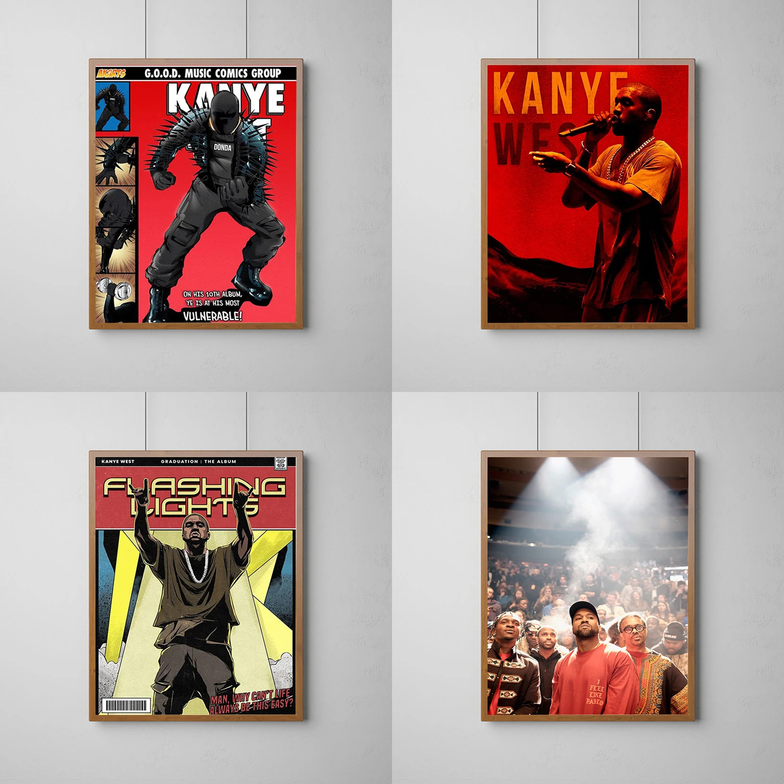 

Pop Rapper Kanye Poster Home Decorations Posters for Wall Decororation Aesthetic Room Decoration Art Decorative Paintings Print