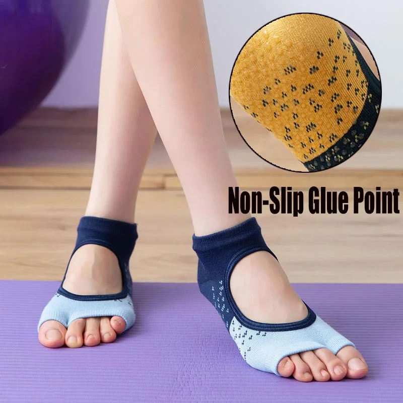 Toeless Non Slip Grip Women Socks for Yoga Barre Pilates Fitness Gym Sports Anti Slip Dance Socks Woman YOGO yoga socks