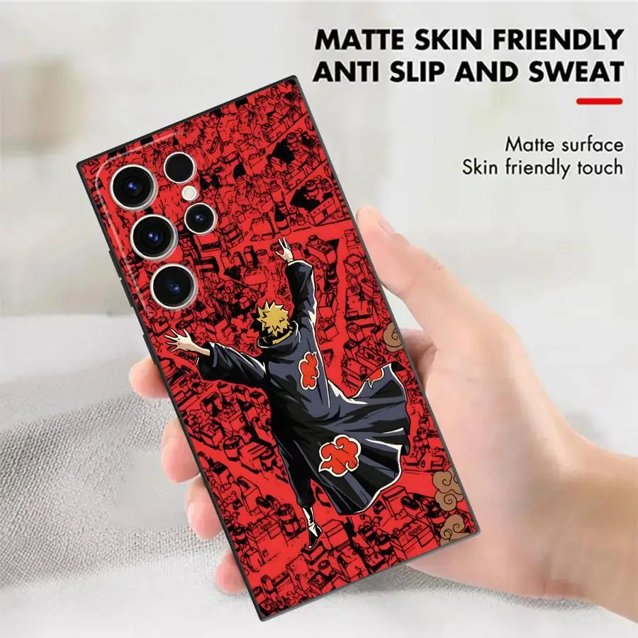 Black Soft Phone Cover Case with Anime Cool Pain Akatsuki Design