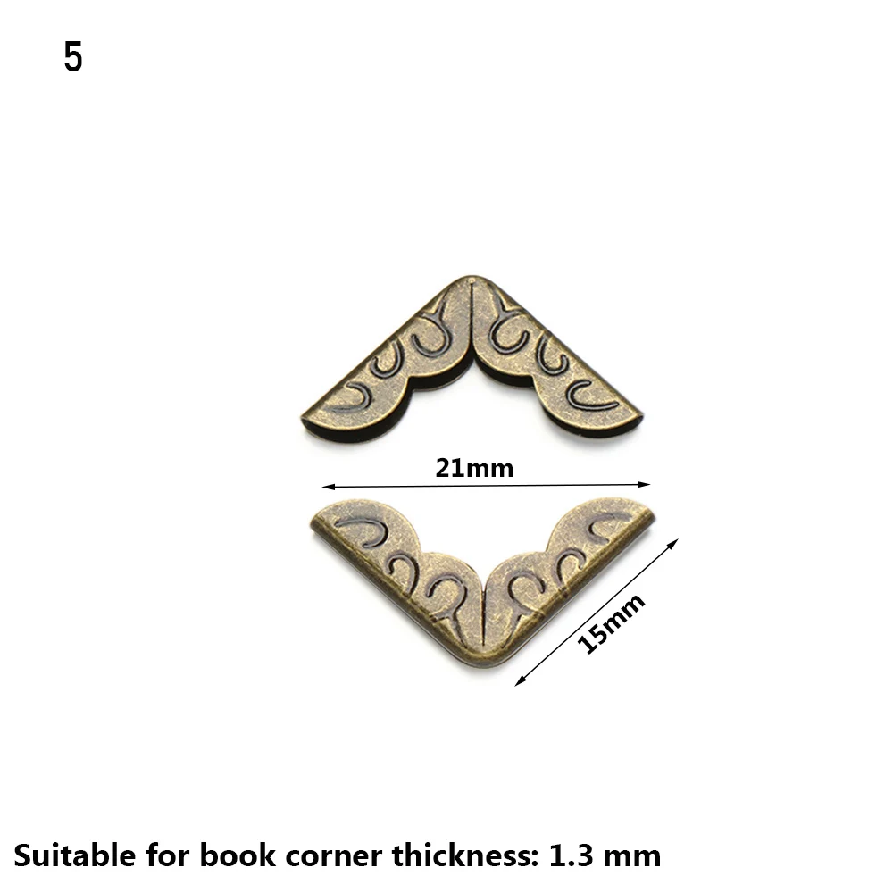 Set of 4 Metal Decorative Corner Protectors for Books, Albums, Menus, and Crafts