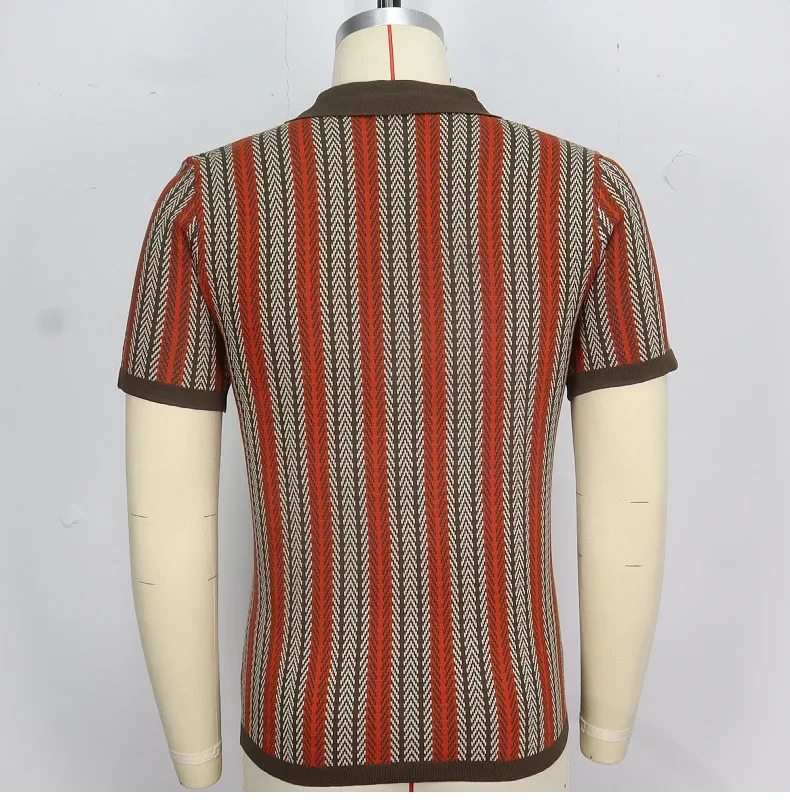 Summer new men's striped T-shirt polo Shirt High quality Ice silk fabric breathable wiry size Casual beach style mens shirts 3XL 26 Sd8b66e8a2cf74499bcdfb2291ecc2520T