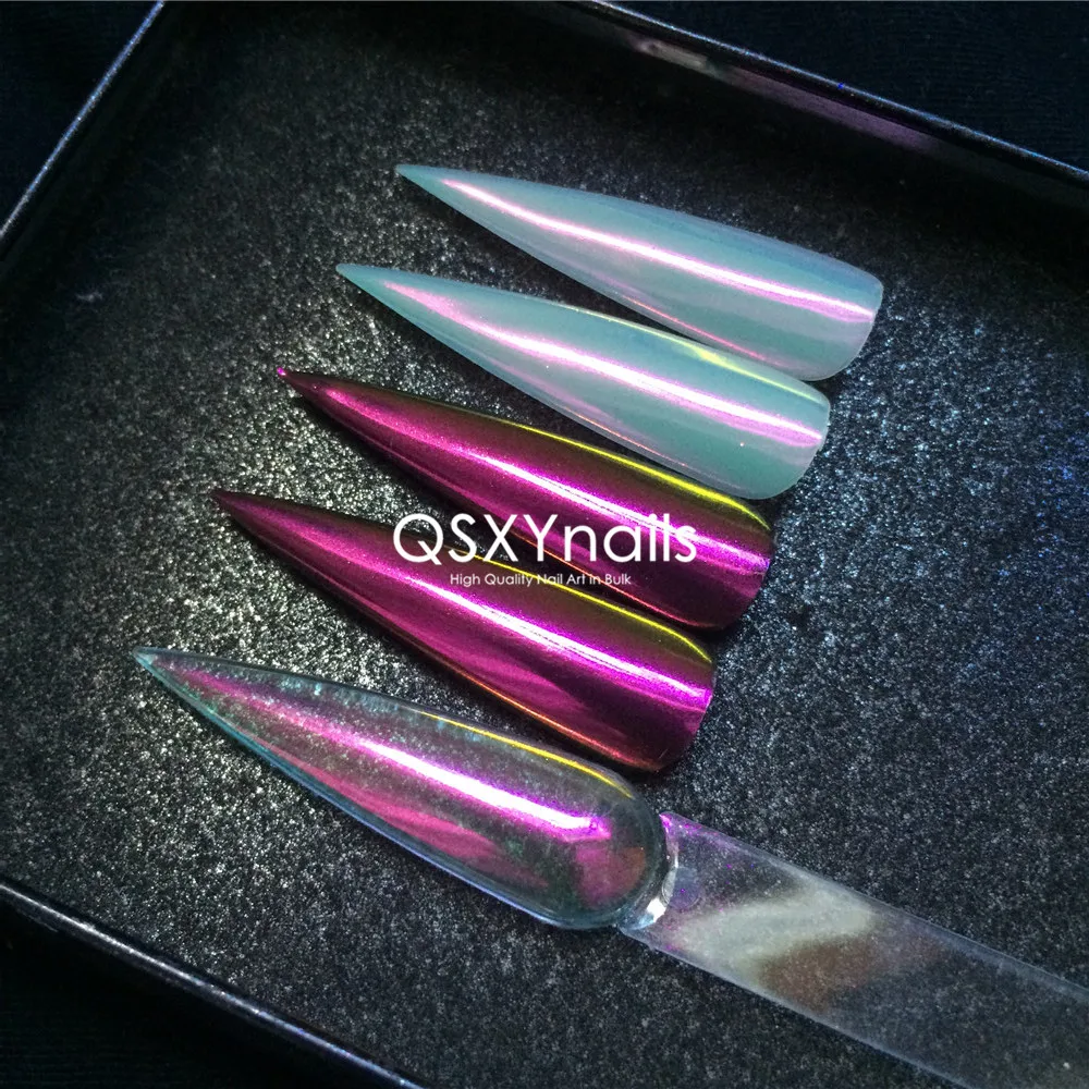 0.5g High Gloss Orange/Red/Pink Aurora Powder Mirror Chrome Pigment Mermaid Nail Art Smooth Rubbing Glitter for Gel Polish