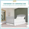 5 in 1 Convertible Crib in Pebble Grey, JPMA & Greenguard Gold Certified, Built of Sustainable Pinewood 5