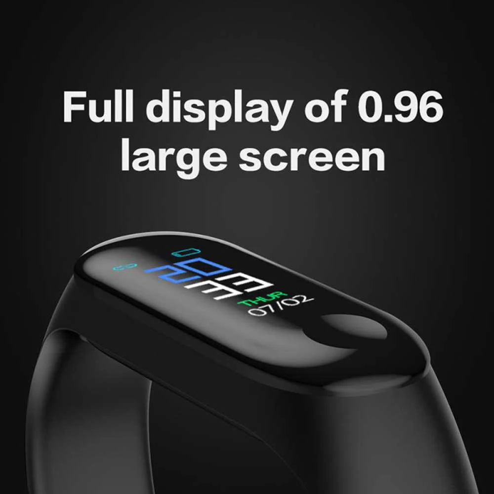 M3 Plus Sports SmartWatch Heart Rate Blood Pressure Monitoring Waterproof Smart Bracelet Men's Women's Multi-function Watches