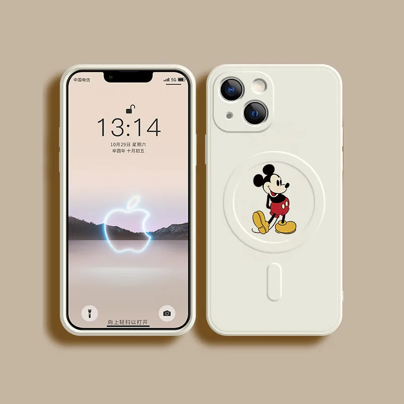 thumbnail image 1 of Disney Mickey Minnie Case For iPhone 15 14 13 12 11 Pro Max Mini X XR Plus Phone Magnetic Wireless Charging For Magsafe Cover, 1 of 4