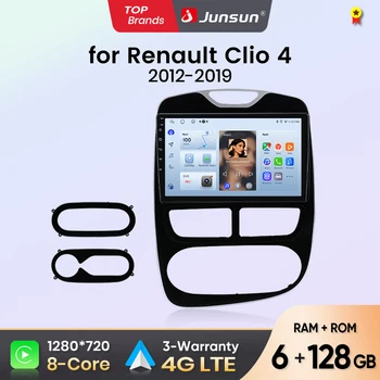 Radio para Auto Junsun para Renault Clio 4 2012 2013 2014 - 2019, CarPlay, Android Auto, FM, RDS, DSP, BT, GPS, Navegador, SWC, Pantalla Táctil HD IPS, Reproductor Multimedia Plug & Play, Llamadas Manos Libres, Unidad Principal con Estilo Original del Auto 1
