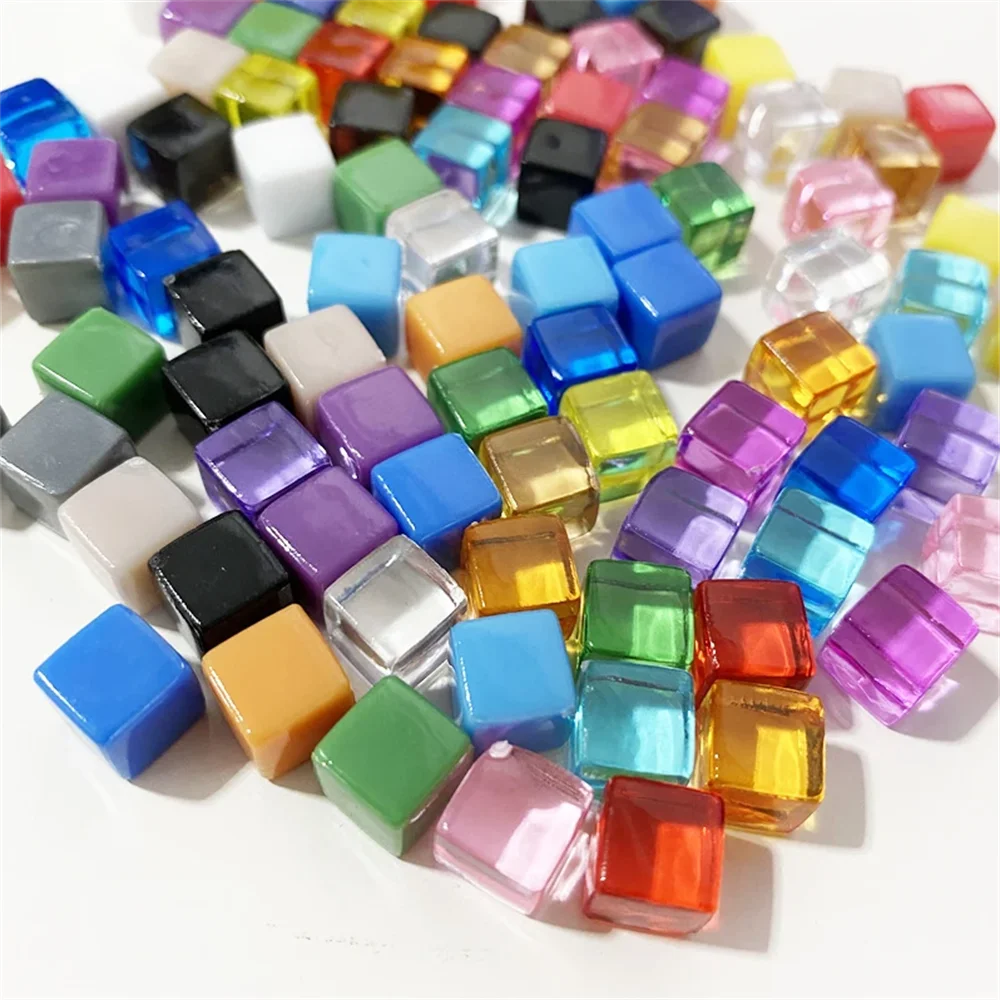 100Pcs/set 8mm Solid Clear Color Blank Square Corner Acrylic Dice Chess Piece Right Angle Sieve Cube For Board Game 10pcs acrylic cases for element cube cube shape clear boxes collection storage small size 14mm for 10mm element cubes