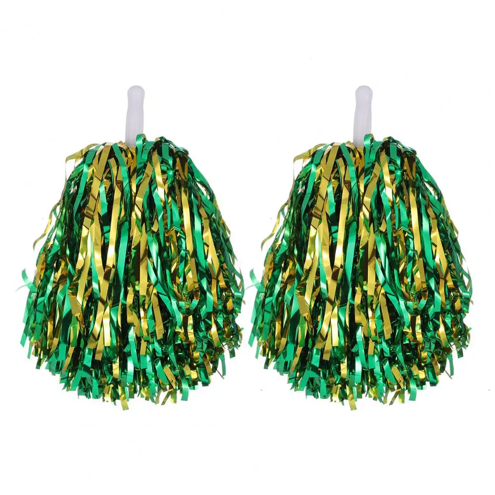 Fluffy Pom Poms with Handle Cheerleader Pom Poms Set for Sports Competitions Celebrations Foil Hand Flowers for Children Adults