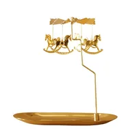 Tray Rotating Candlestick Scented Candle Romantic Walk Horse Lamp European Windmill Creative Swing Birthday Wedding Gift 6