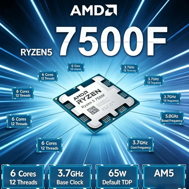 AMD R5 7500F 라이젠 5 7500F Zen4 아키텍처 5nm PCIe 5.0 32M..