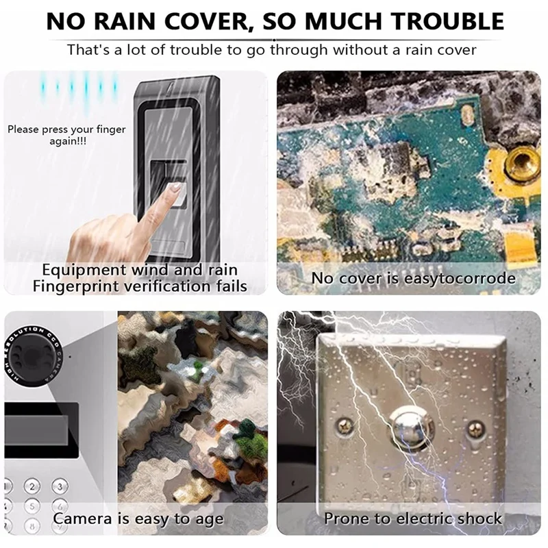 rainproof video doorbell rain cover metal door 02