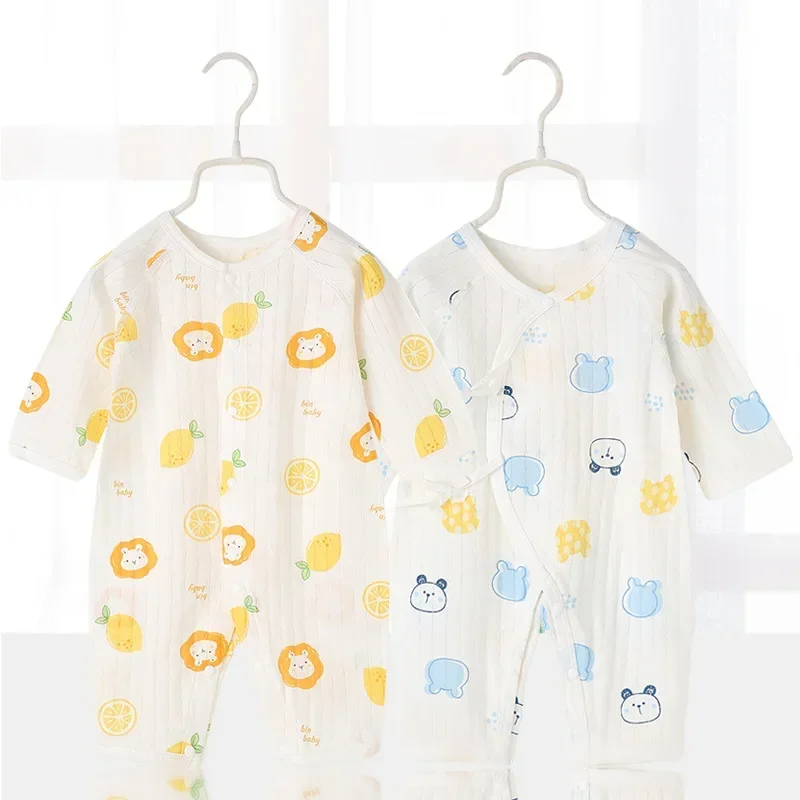 

Baby Autumn Clothes Male Cotton Baby Onesie Monk Clothing Spring and Autumn Newborn Clothes Climbing Clothing Four Seasons