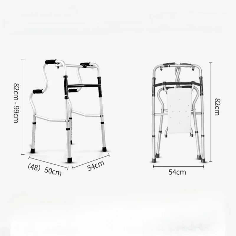 Foldable Walker for Adult Professional Lightweight Aluminium Alloy Walking Stick with Seat Height Adjustable Walkers for Elderly