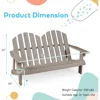 Chair 2-Seat - Children's Outdoor Chair with High Backrest, Arm Rest, 300 Lbs Capacity, Wood Double Loveseat 2