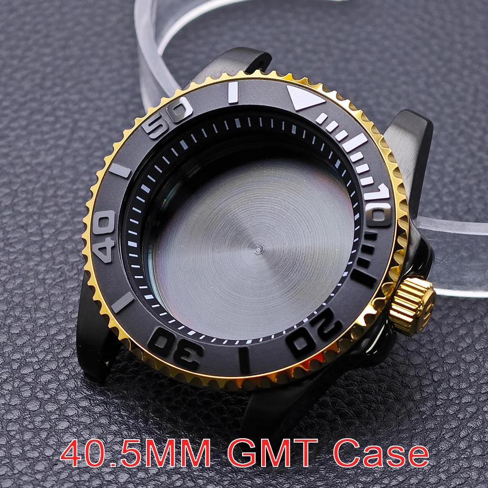 High-Quality Black Gold/Rose GMT Case with Chapter Ring - Stainless Steel Waterproof Accessories