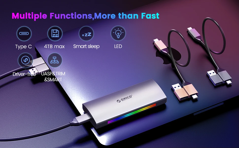 ORICO RGB 10Gbps M2 NVMe SSD gabinete