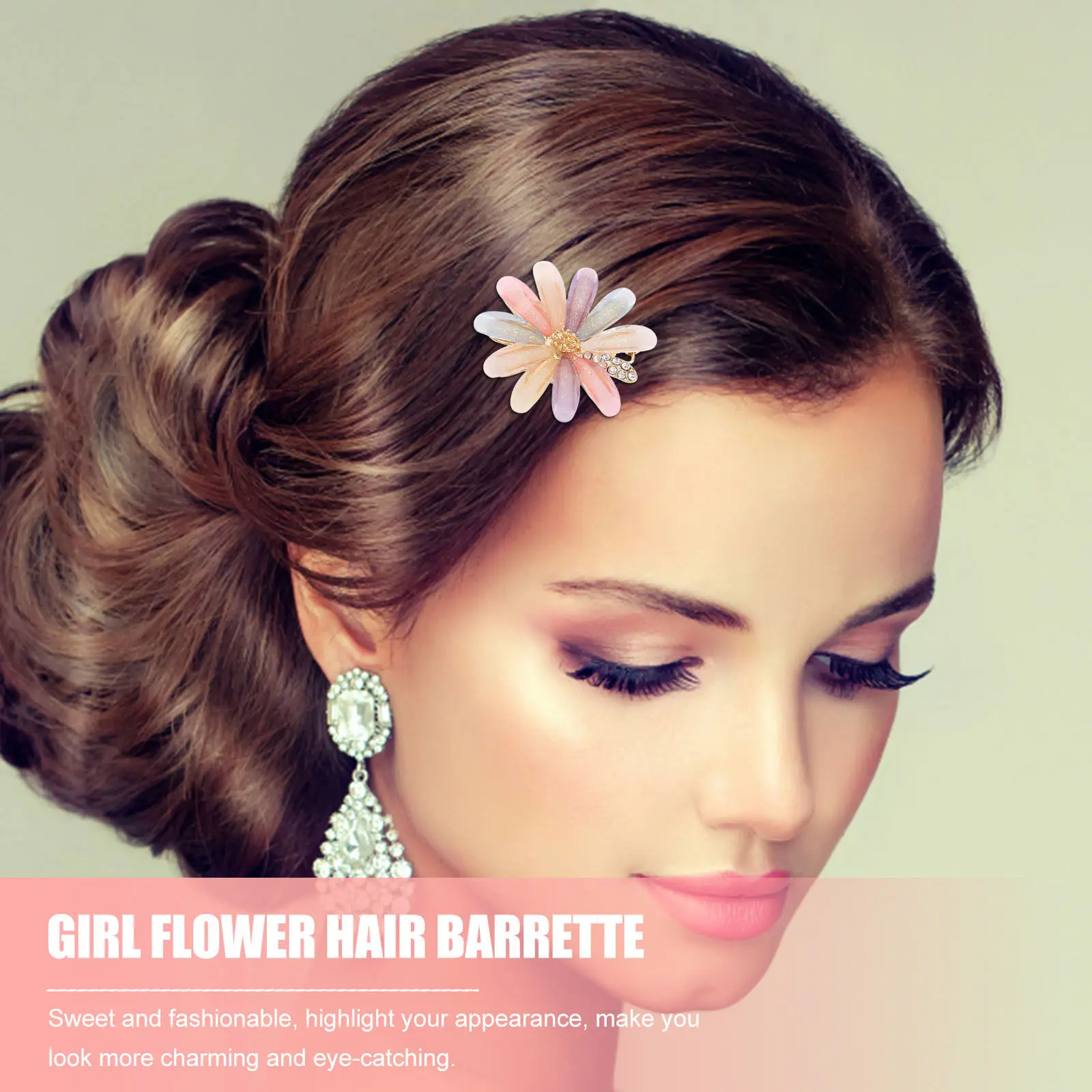 4Pcs 소녀 꽃 머리핀 장 머리핀 카니발 파티 일상 사용에 적합한 우아한 금속 머리핀