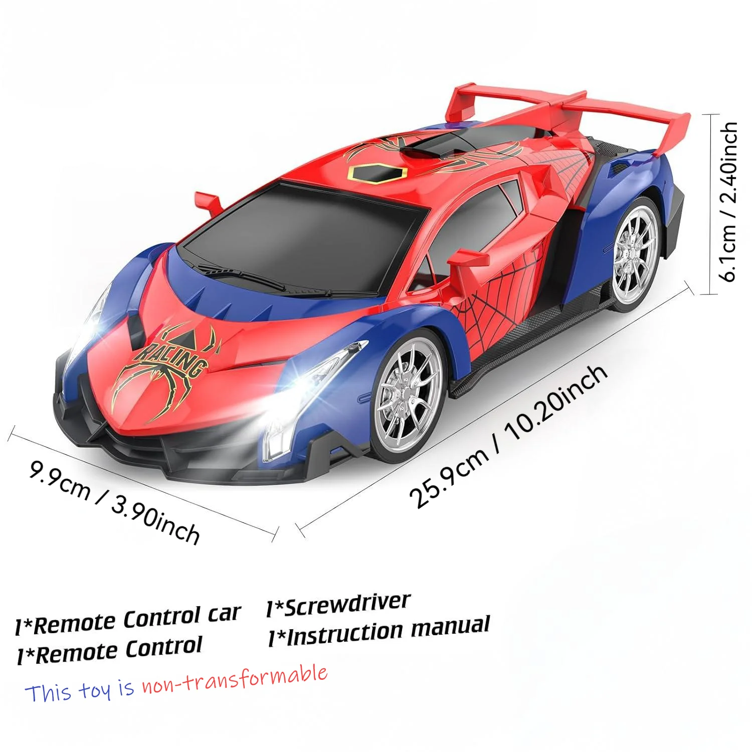 RC Supercar 2.4GHz Remote Control Car – Spider-Themed Racing Toy with Rechargeable Battery | High-Speed Gift for Boys 3