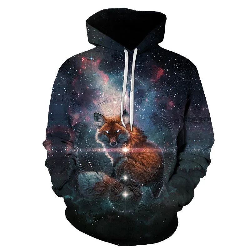 thumbnail image 1 of Sudadera con capucha con estampado de gato estrellado divertido para hombre, jerséis casuales con capucha y estampado de gato en 3D, novedad, sudaderas, tops, ropa de calle para hombre, 1 of 5