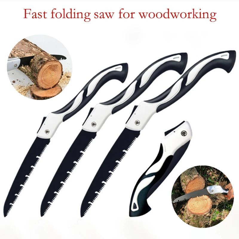 SK5 1Pcs Portable Folding Hand Saw,Sk5 Alloy Hacksaw Blade,PTFE Coating,Portable Closes Camping Multitool Saws 2