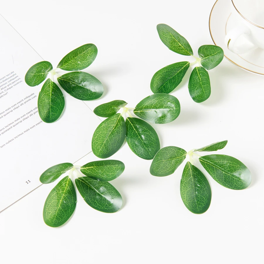 

20Pcs Artificial Flower Plants Christmas Craft Wreath for Home Decor Wedding Scrapbook Bridal Accessories Clearance 4-Leaf Grass