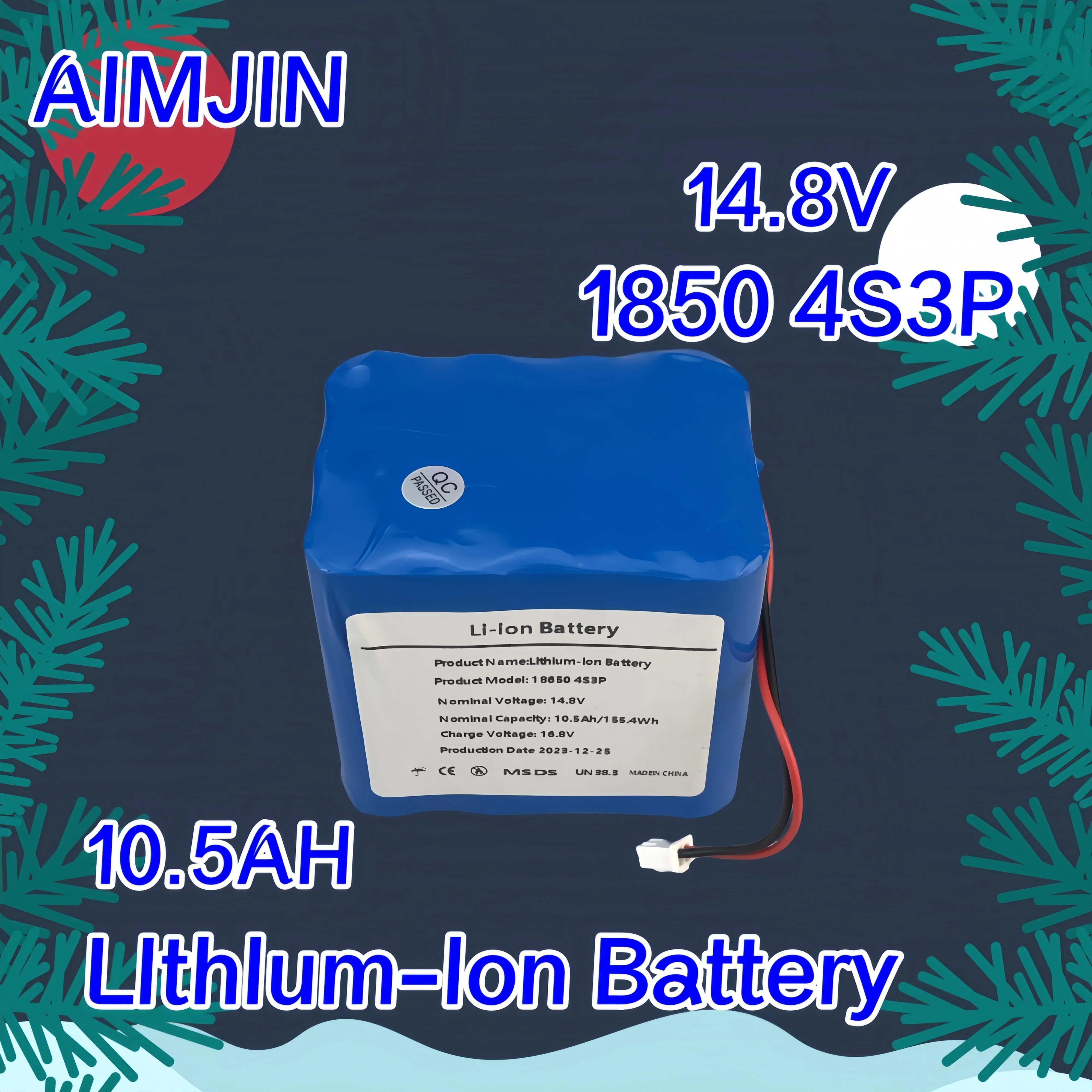 

18650 For 14.8V 4S3P 10.5Ah 18650 GA Battery Pack Model Airplane With JST-XH