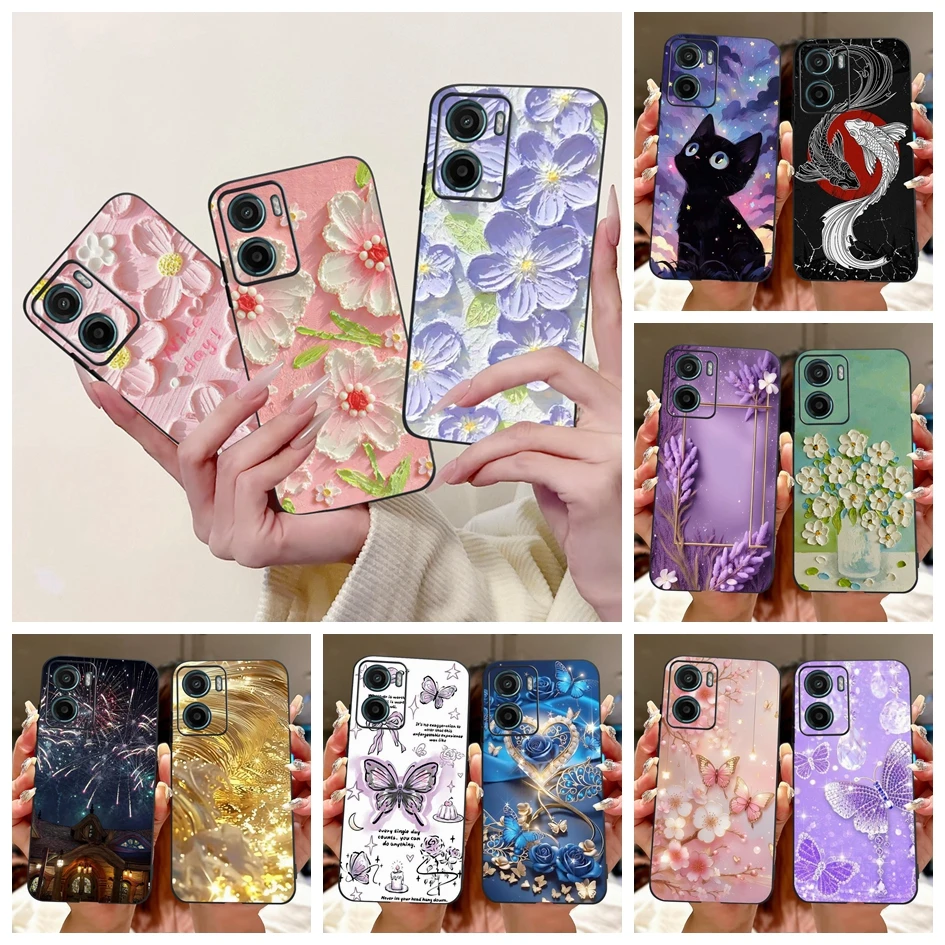 Elegant Black Butterfly Flower Silicone Phone Case - New Fashion 2024 Edition