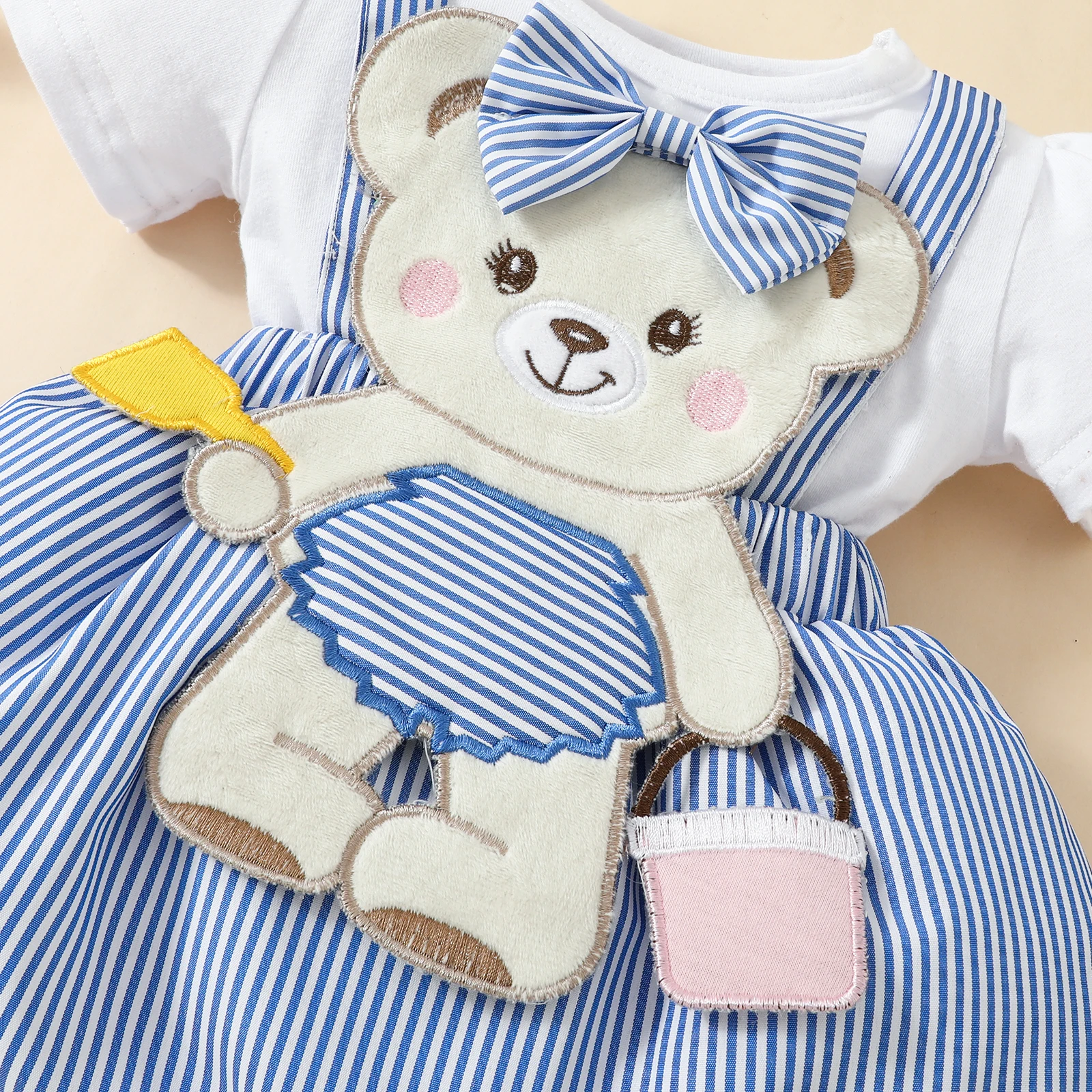 Baby Rompers Baby Girl 2pc Bodysuit & Skirt Set Bow Headband