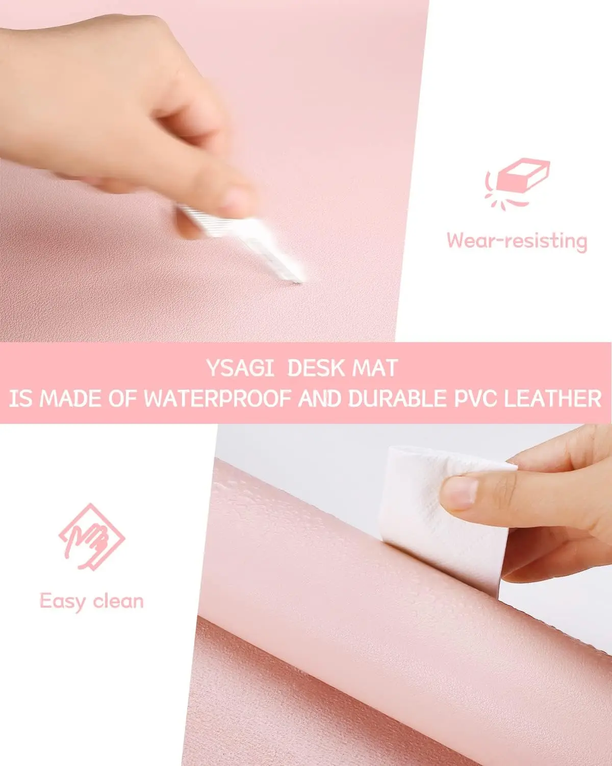 60X35CM Office Desk Pad,Waterproof Leather Desk Table Protector,Easy Clean Laptop Desk Writing Mat for Office Work/Home/Decor 4