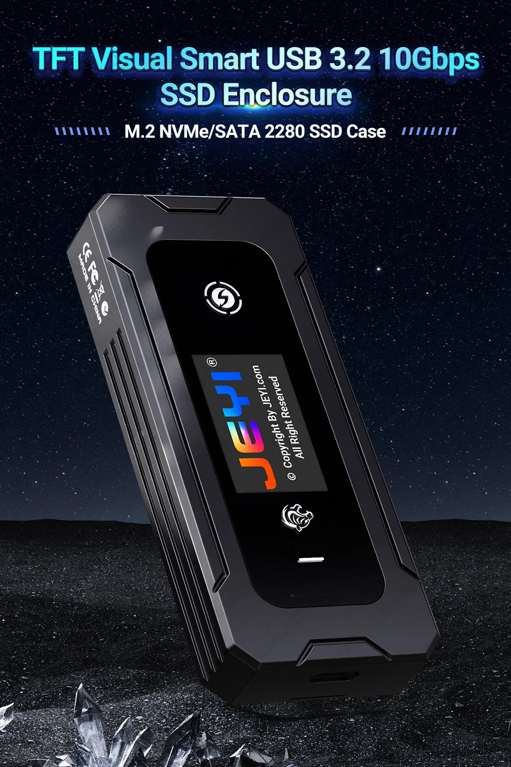 Enclosure, USB 3.2, 10 Modos Set, Suporte