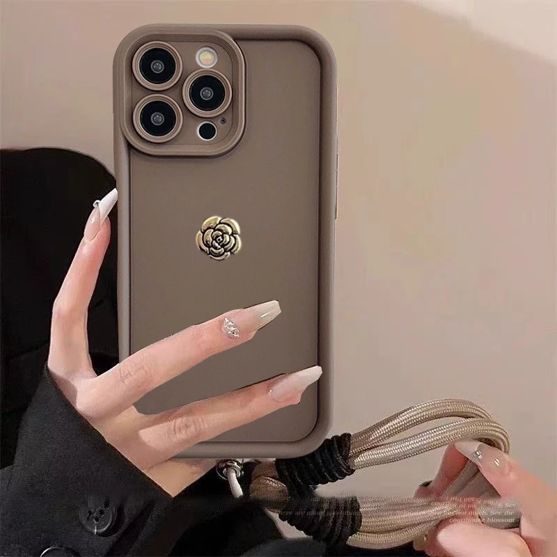 3D Love Heart Strap Wrist Cover Phone Case