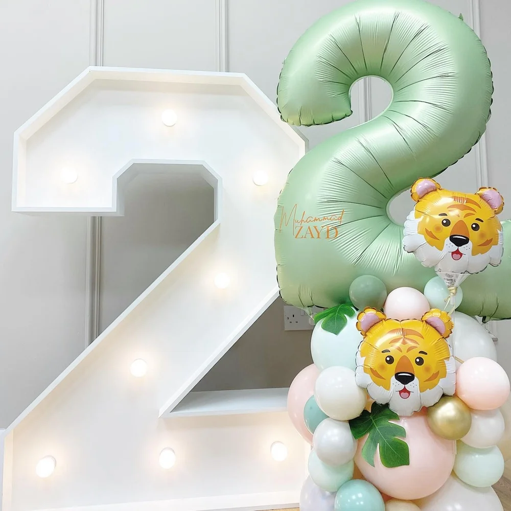 Description Picture 4 of item1set 32inch Green Number Balloon With Vintage Balloon Tower For 30 40 50 Birthday Party Decoration Kids DIY Party Gifts Supplies