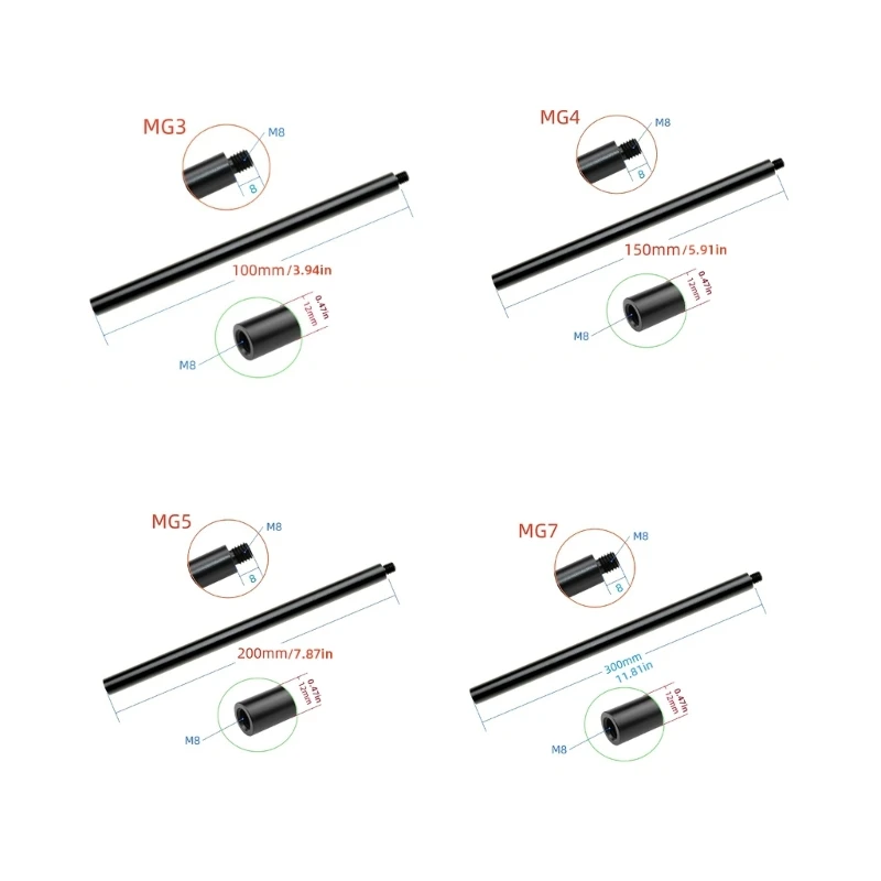 Extension Rod Tripods Monopods Fill Light Extension Poles Camera Extenders 1/4inch Screw Mount tripod extension rod
