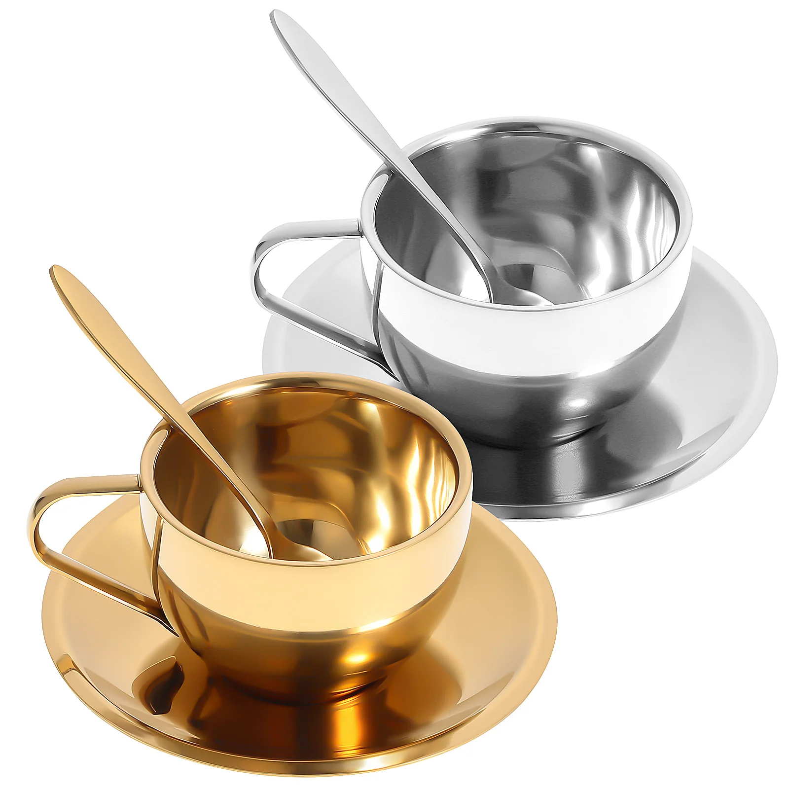 

2 Sets Espresso Glasses Expresso Coffee Cup 304 Stainless Steel Know Mug Cups Small Drink