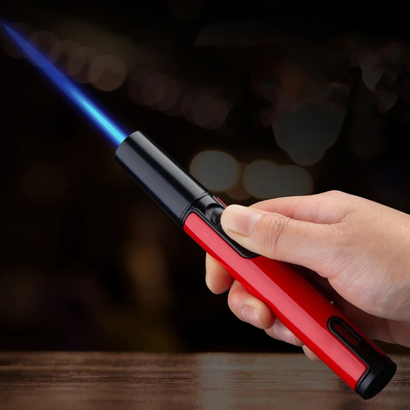 

Metal Convenient Portable High Fire Blue Flame Butane Gas Lighter Outdoor Camping Barbecue Windproof Lighter Men's Gift