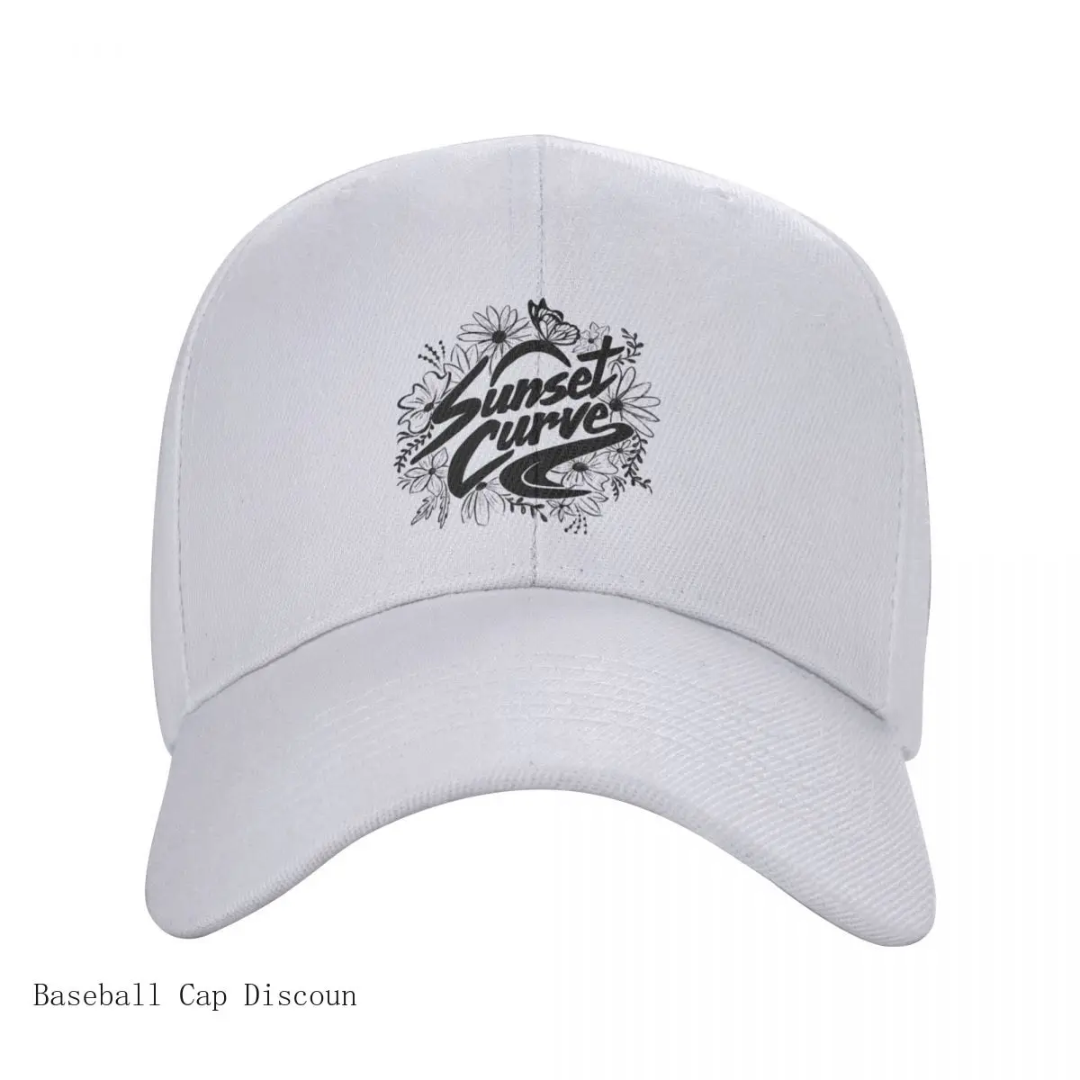 

Sunset Curve - Black Floral Cap Baseball Cap Luxury hat Men's hat Women's Best