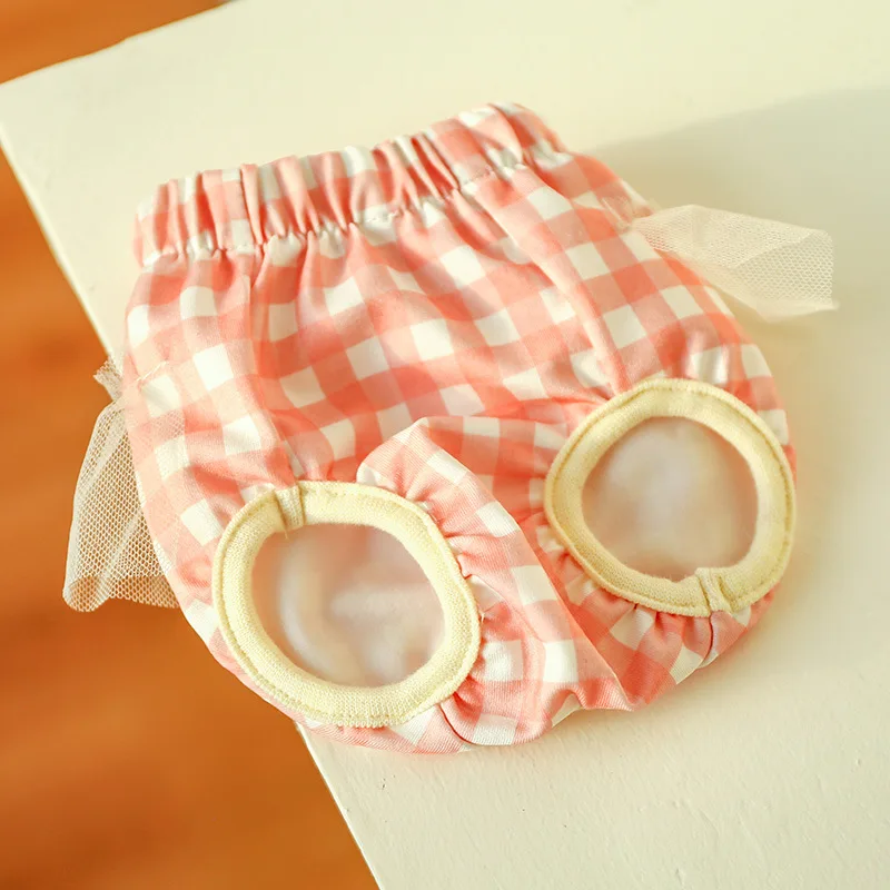 Dog Diapers Reusable Female Dog Dipers Pet Dog Physiological Pants Cute Lace Plaid Shorts Washable Puppy Underwear Cat Short Clothes