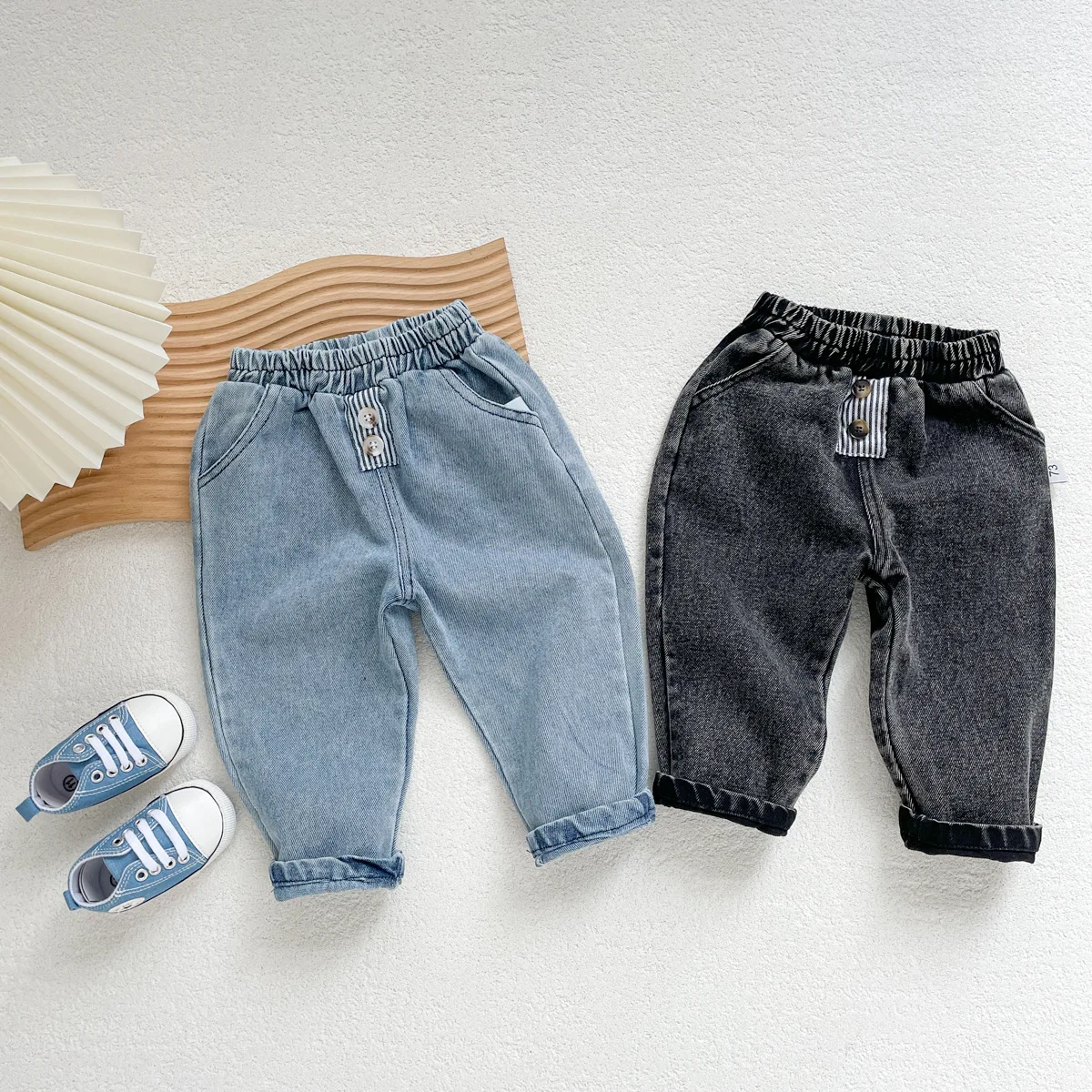 1-3 Years Baby Pants Brief Solid Boys Denim Pants Casual Girls