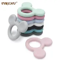 TYRY.HU 1PC Cartoon Mickey Baby Silicone Teether Teething Animal Rodent DIY Baby Teething Necklace Toy Food Grade Silicone Toys 2