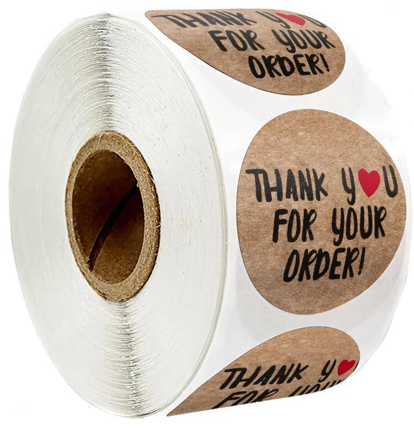 

500pcs 2.5cm Thank You Stickers for Business Floral Envelopes Handmade Gift Packaging Seal Label Durable Sticker Party Supplies