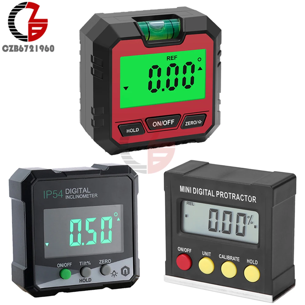 

90° Digital Level Angle Gauge Mini Measuring Digital Inclinometer With Magnetic Base Electronic Universal Bevel Protractor