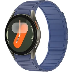 Enhanced Magnetic Silicone Strap - No Gaps, Comfortable Fit - Watch 5 Pro 45mm (Deep Sea Army Blue)