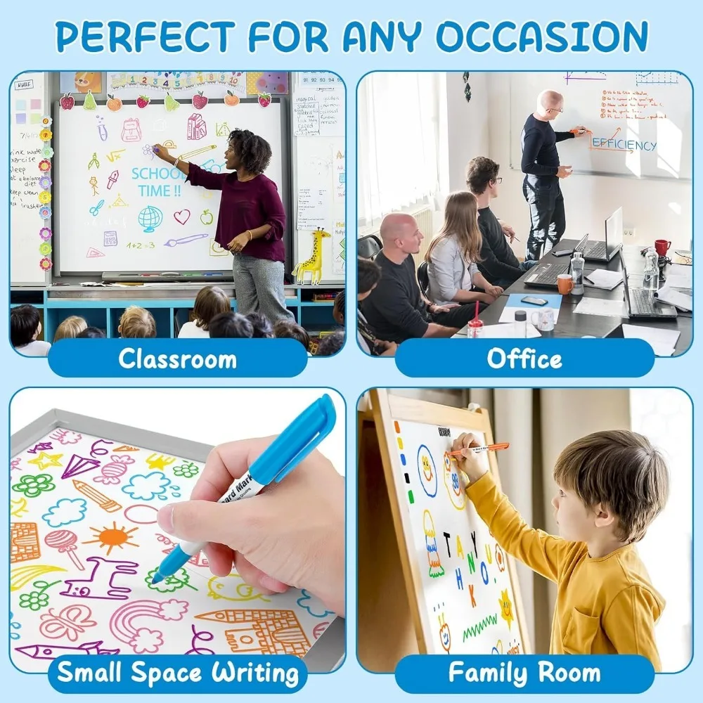 24Pcs Colors Dry Erase Whiteboard Markers Fine Tip Low Odor Marker For Office School Teacher Classroom Supplies Easy To Wipe