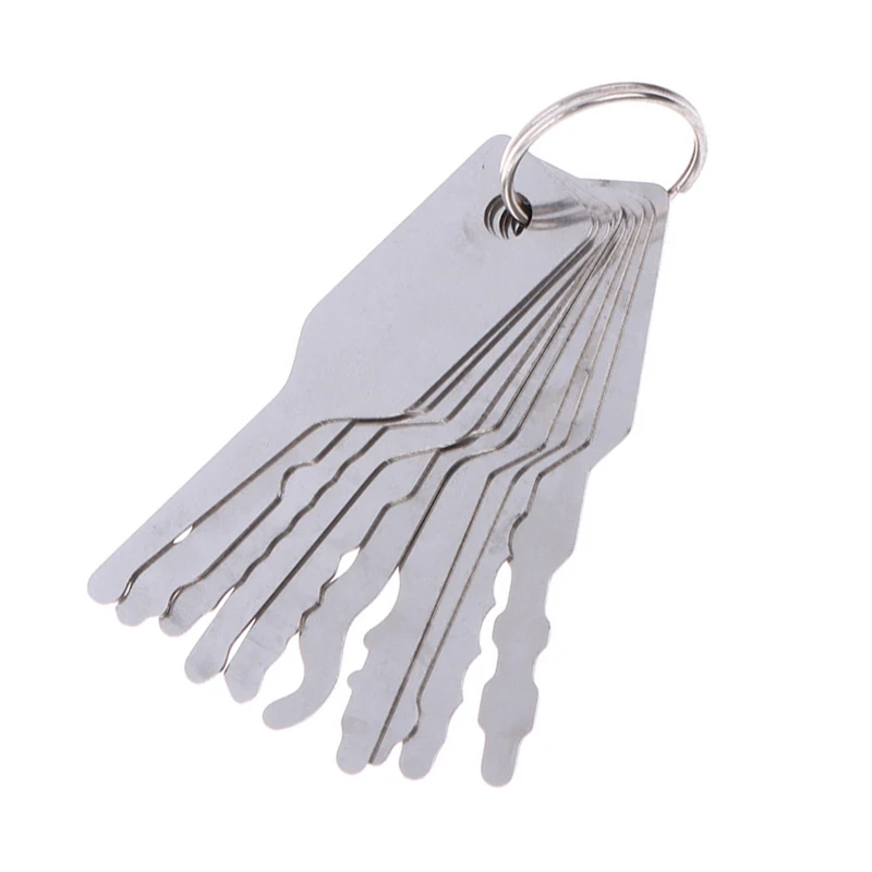 Stainless Jiggler And Keys Dual Sided Car Unlock Lock Open Repair Accessories Auto Replacement Tool Kit 10Pcs/Set