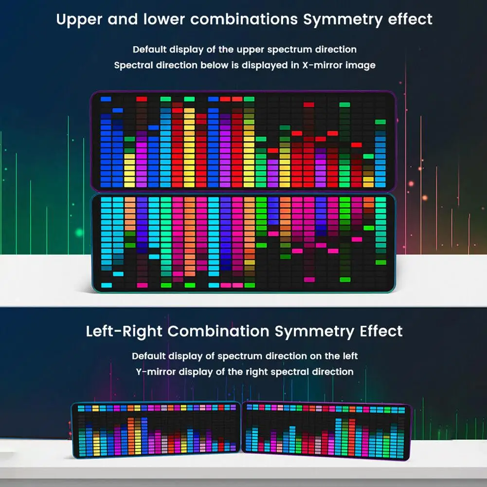 

Цветной дисплей RGB для музыкального спектра, фотография, атмосфера, управление звуком, электронное устройство для управления фотографией, ритм ритма, зеркальный спектр, D5S2