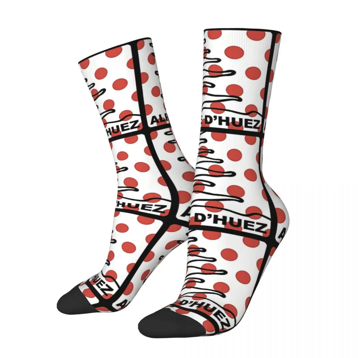 Hip Hop Vintage Alpe D'Huez King Of The Mountains Crazy Men'S Socks Bicycle Bike Unisex Harajuku Happy Crew Sock Boys Gift