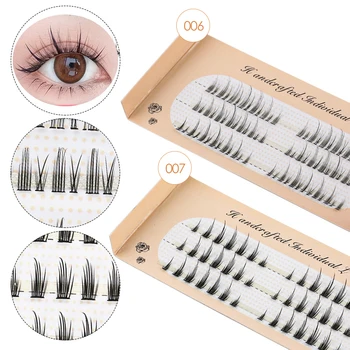 DIY Individual Lashes Mix Bottom Lashes Natural Fish Tail False Eyelashes Extension Russian Volume Soft Natural Fake Lashes Tool