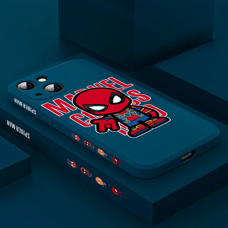 Iron Man Spider-Man Captain America For Apple iPhone 13 12 mini 11 8 7 6 XS XR SE 2020 Pro Max Plus Liquid Left Phone Case iphone 13 pro max case