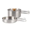 Outdoor Stainless Steel Camping Pot Set Practical Pot And Pan Cook Set For Climbing 4